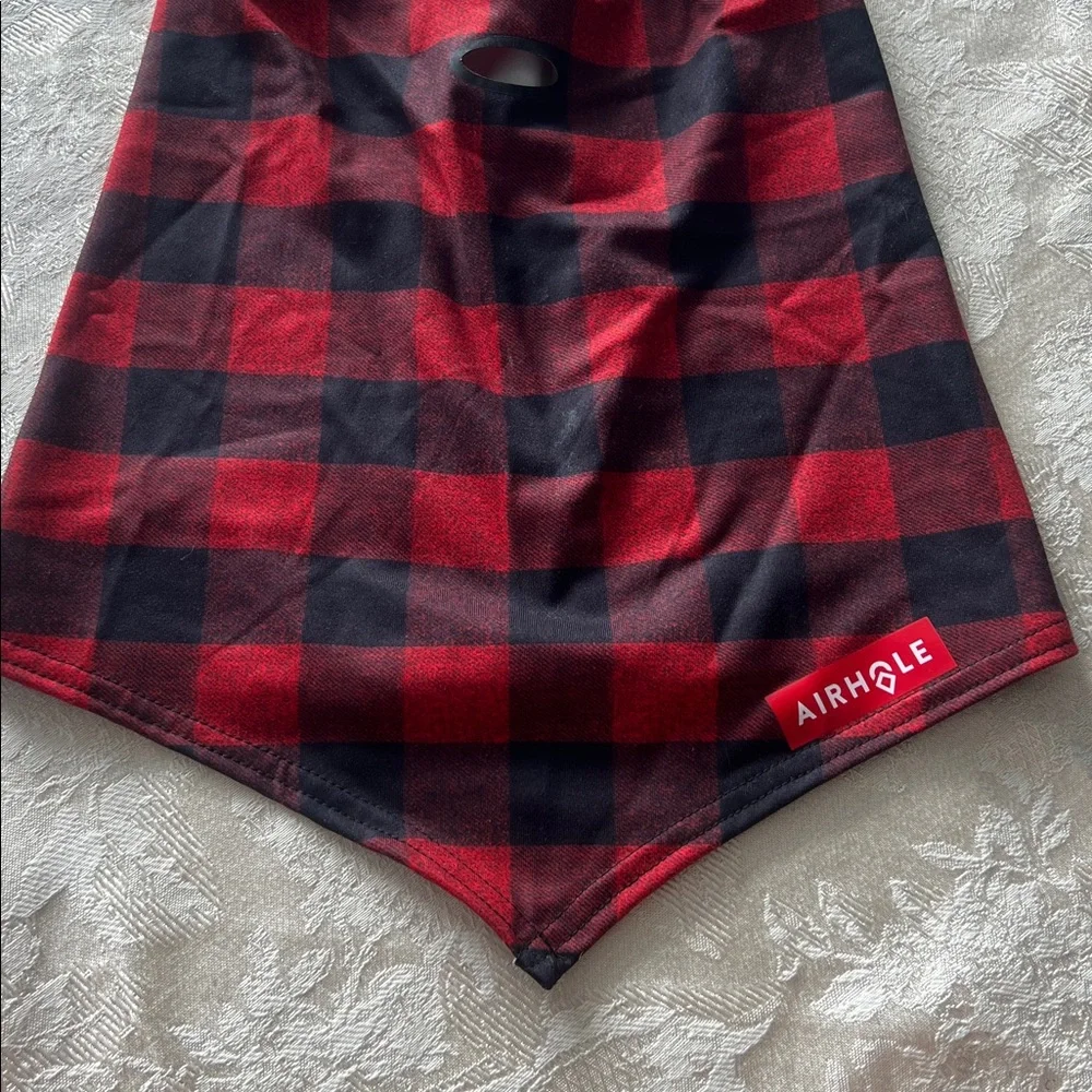 Airhole Buffalo Plaid Balaclava Face Mask | Red Black Check Winter Gear